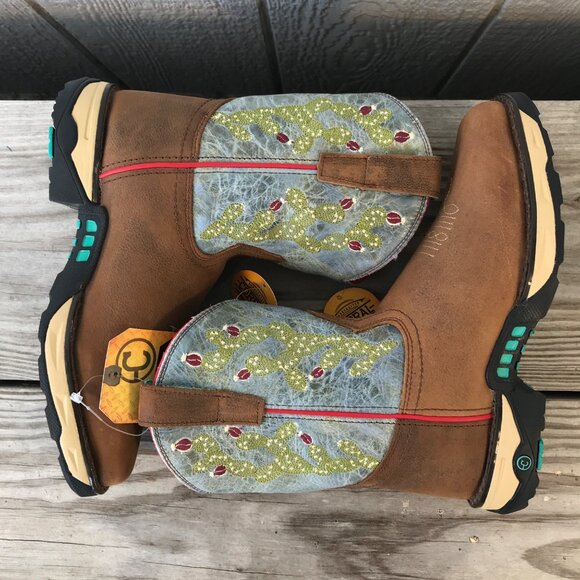 Corral Prickly Pear Cactus Womens Brown Leather Western Boots 7.5 M W5003 - Picture 6 of 13